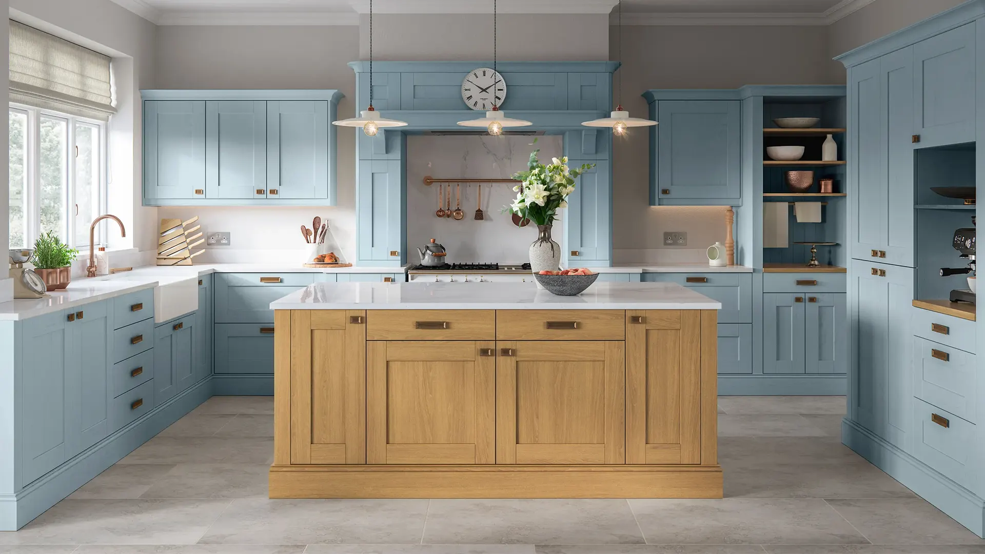 Madison Oak & Pantry Blue Good Brother Kitchens