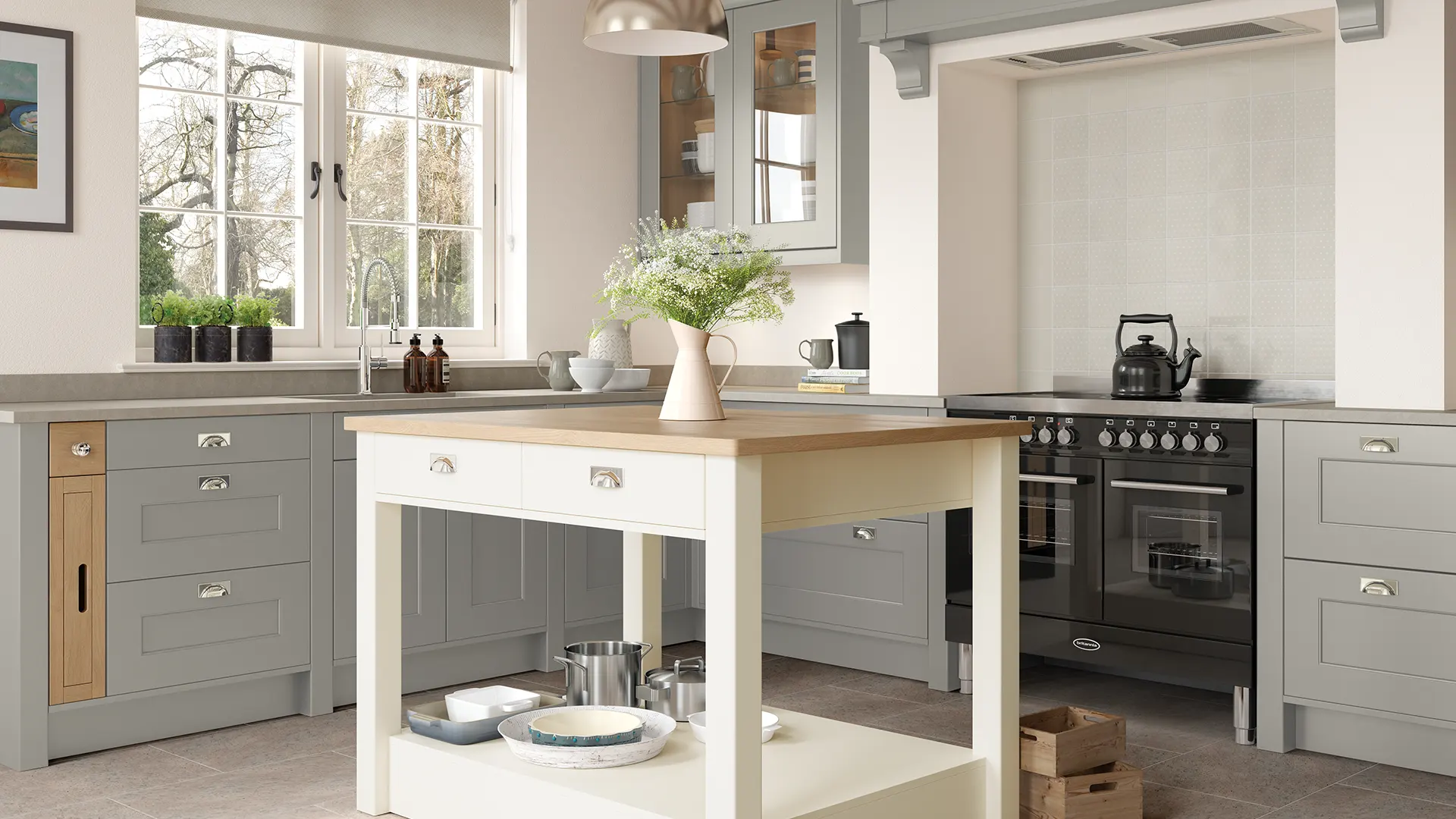 Florence Stone Grey & Porcelain Good Brother Kitchens